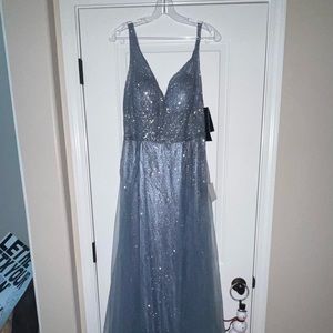 Cinderella blue sequence and diamond formal dress
